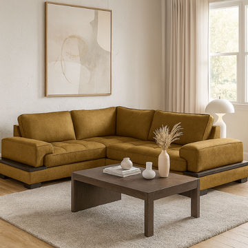Chanel L Shape Corner Sofa -SD Sandy Brown