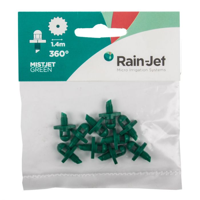 Rainjet - Micro Mister Head - 360 Degree Green - 10 Per Pack - 10 Pack