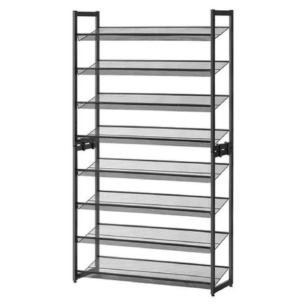 8-Tier Black Shoe Rack – Large Capacity Shoe Organizer