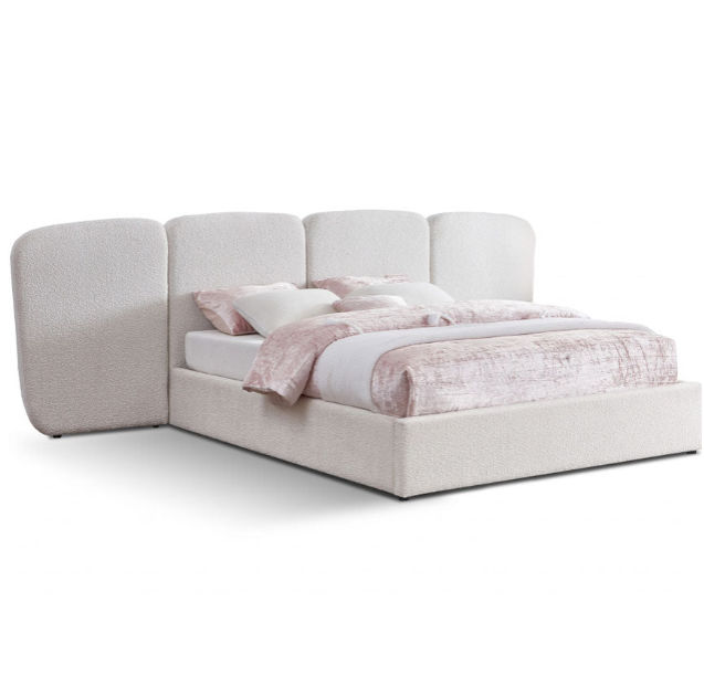 Audrina Sleigh Bed Queen - Coco Off White