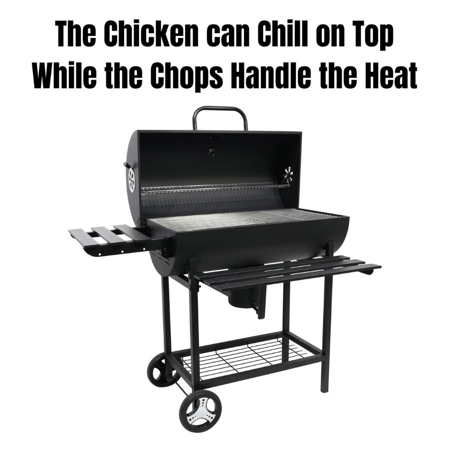 MagMaster 70cm Premium Charcoal Barrel Braai –Warming Rack, Ash Catcher, Thermometer & Side Tables
