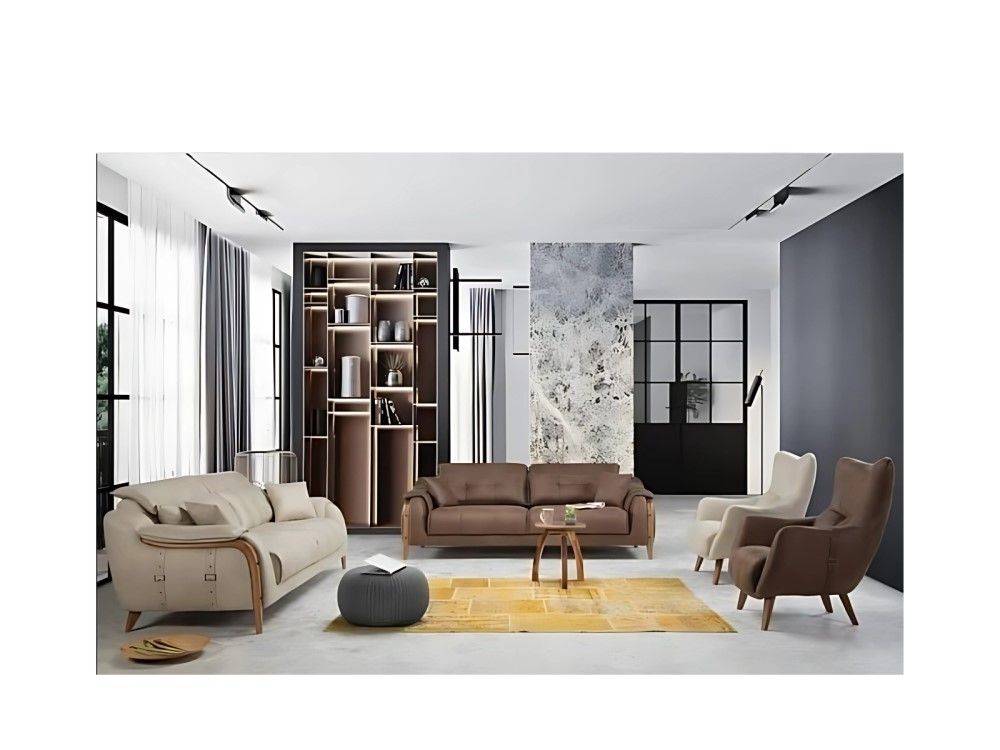QandAHome-Elenor Leather Sofa