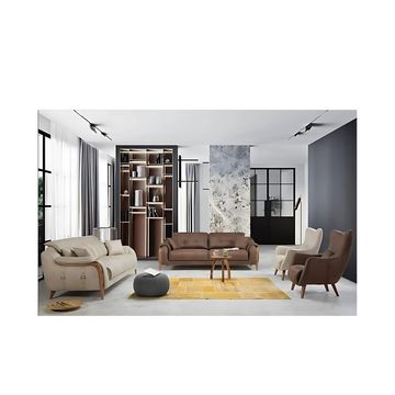 QandAHome-Elenor Leather Sofa