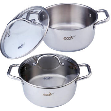 ECO CHEF 4 PCE POT SET WITH GLASS LED