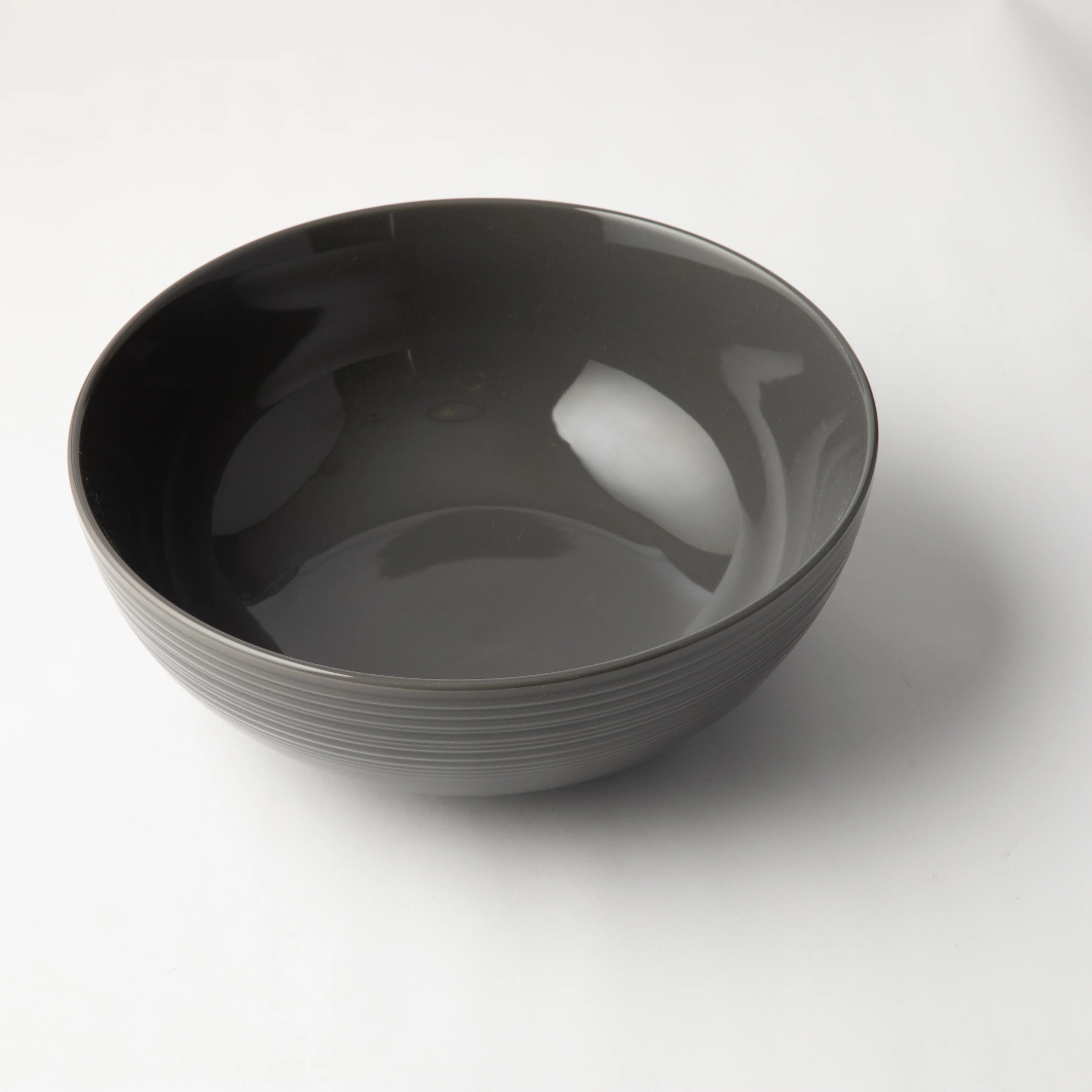 Jenna Clifford - Embossed Lines Dark Grey Salad Bowl 25cm