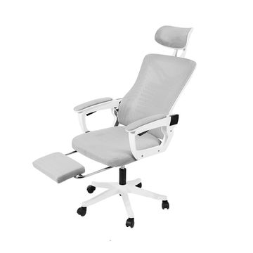 Deli Multifunctional Ergonomic Office Chair Grey with Adjustable lumbar support Retractable pedals