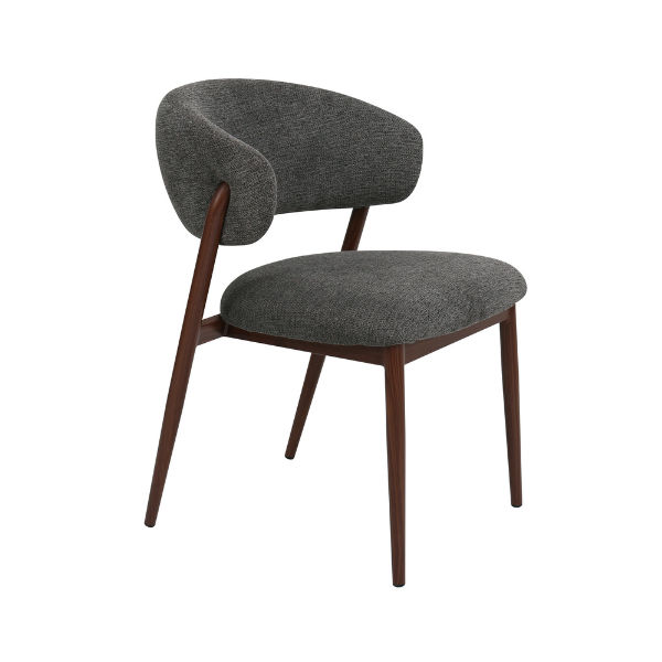 Chair Crazy Lyon Chair Walnut Metal Frame Aragon Grey Fabric