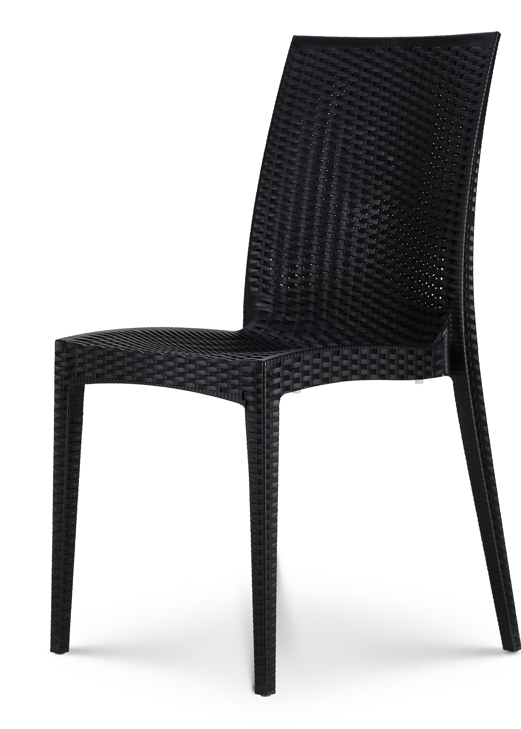 Woven Plastic Patio Chair - Black