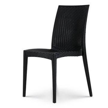 Woven Plastic Patio Chair - Black