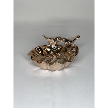 LEAF WITH BIRDS ROSEGOLD