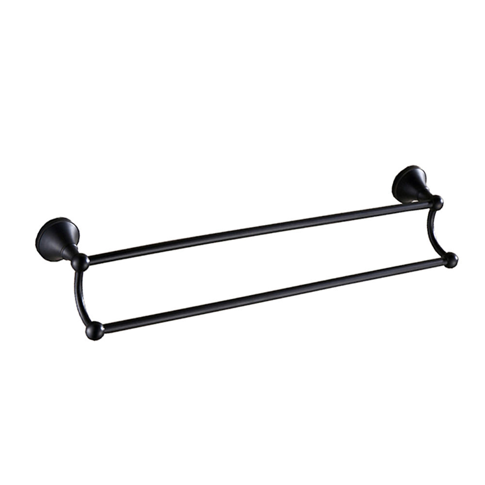 BTB020- Blackened brass double towel rail