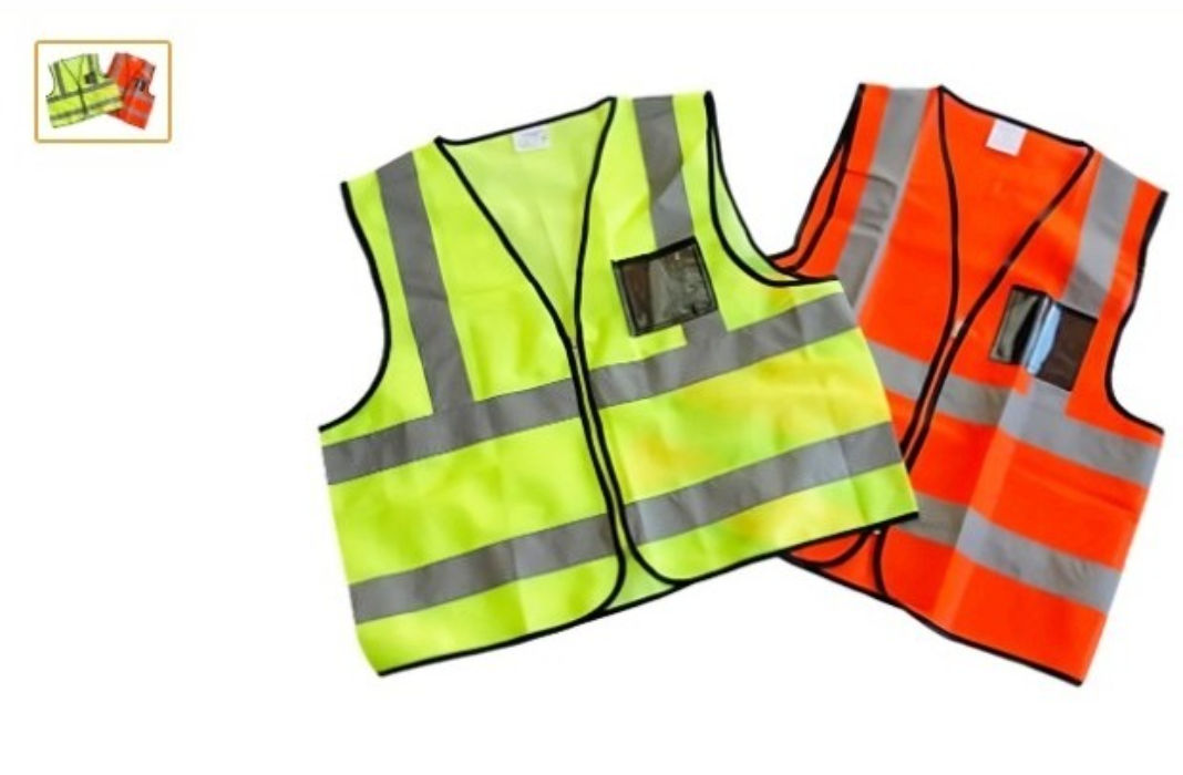REFLECTIVE SAFETY VEST WITH ZIP & ID POUCH