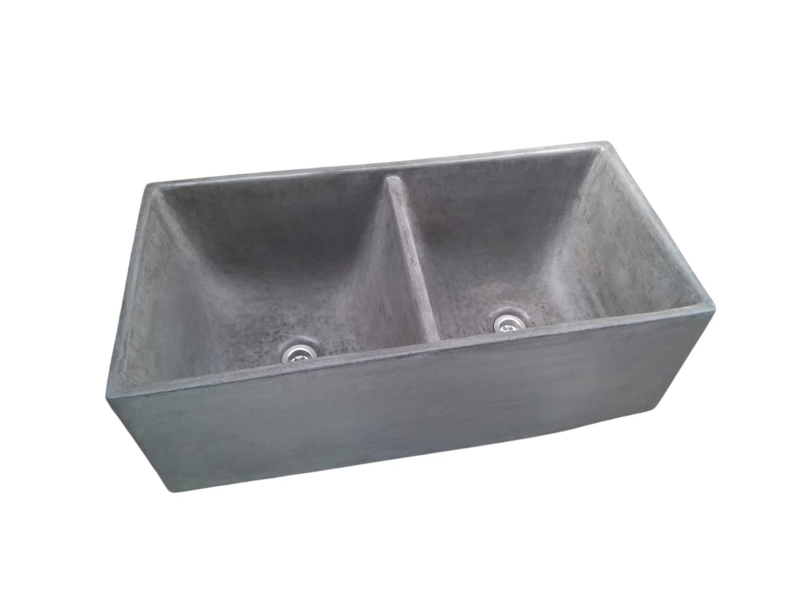 Large charcoal double concrete kitchen butler basin 800 x 400x 260mm