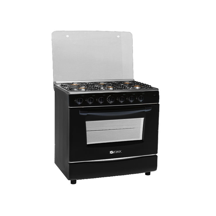 Zero 6 Burner Full Gas Stove – Black