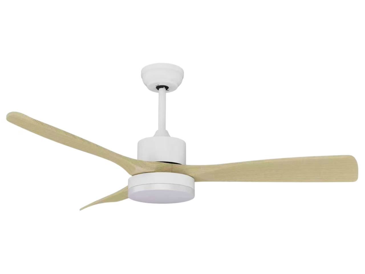 Modern 3 Oak Wood-look plastic blades Black LED Ceiling Fan Light