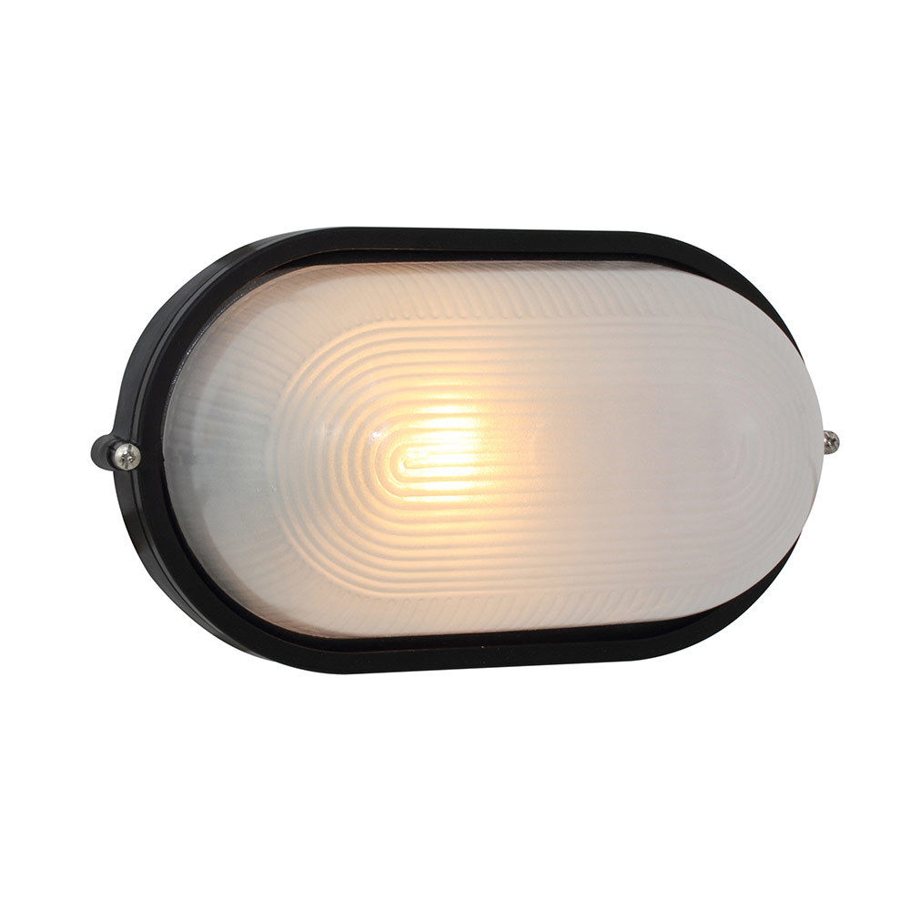 Eurolux - Oval - Large - Plain - Bulk Head - 280mm - Black - 1x100w