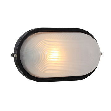 Eurolux - Oval - Large - Plain - Bulk Head - 280mm - Black - 1x100w