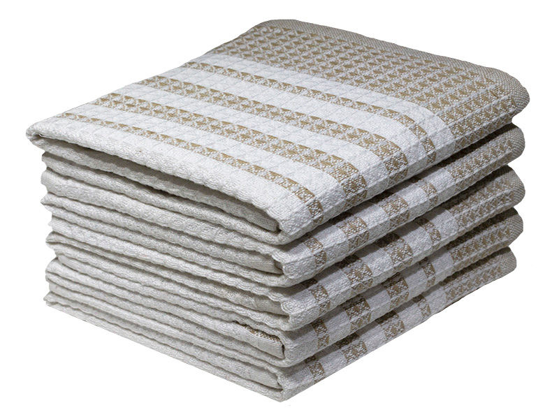 Multipurpose, Easy Fit, Absorbent Kitchen Towel - Design 2034 - 050x070cms - (05 Pc Pack) - Stripe - Birch