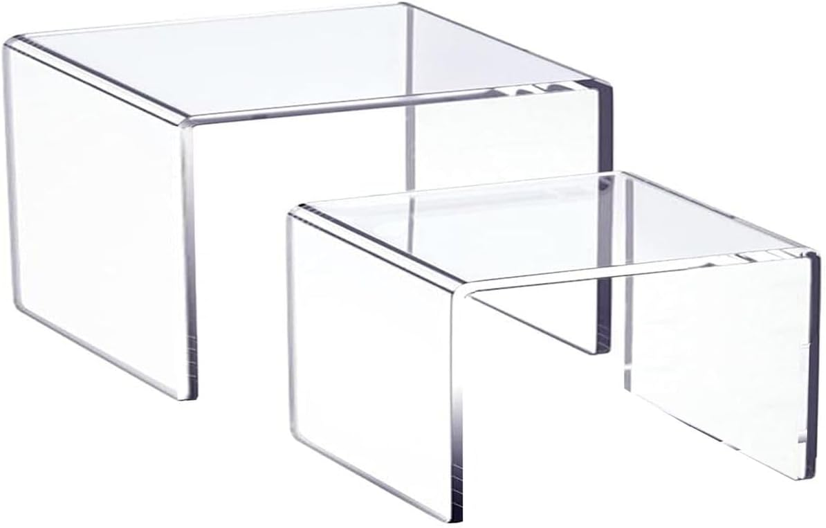 2 Pack Clear Cabinet Spice Organiser Shelf For Kitchen Countertop Desk