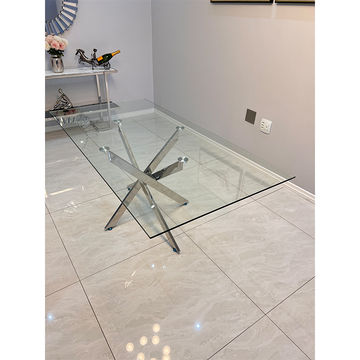 KC FURN-180cm Aurelia Rectangular Dining Table (silver)