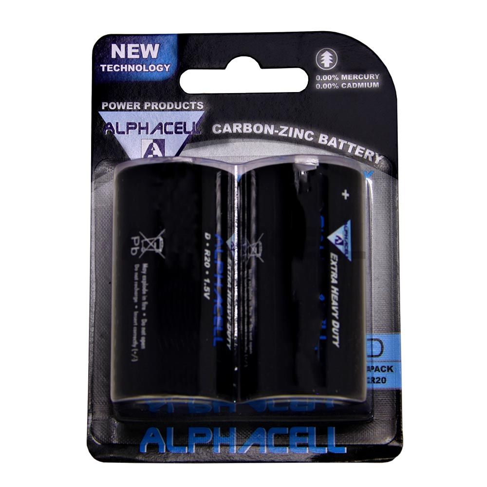 Zinc Carbon D - R20 2pc CARDED