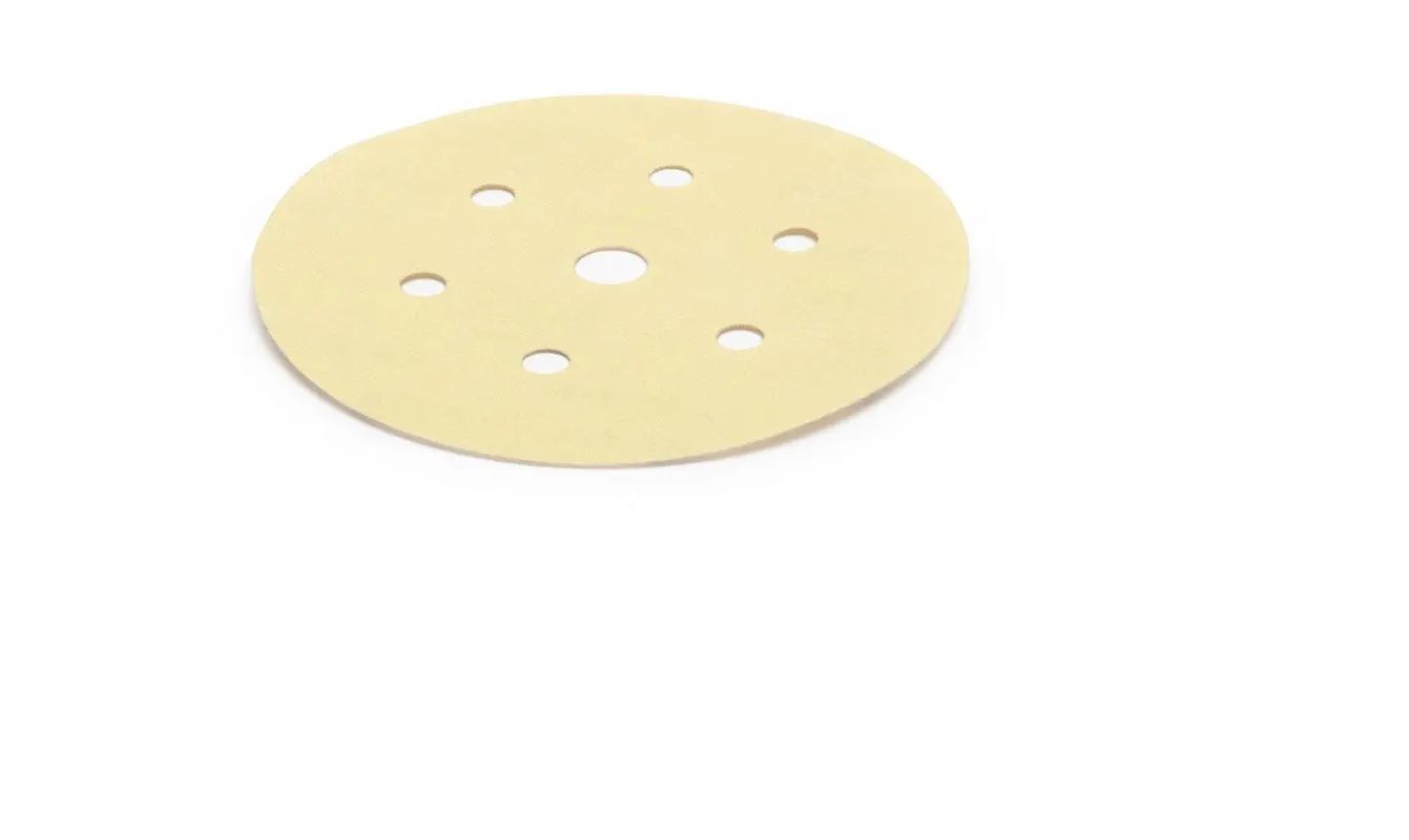 Gold Sanding Disc, Grip, 61 Holes, 150mm, P220 (4 pack) BY WOODLY