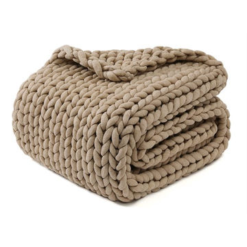 Super Chunky Tube Yarn Throw - TAUPE BROWN