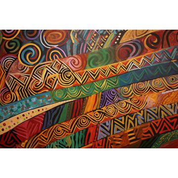 Canvas Wall Art - African Patterns By Abstract Expressions Abstract - A1554 - [120 x 80 cm]