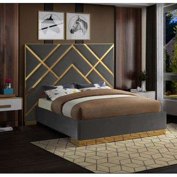 Adara Sleigh Bed King -Grey