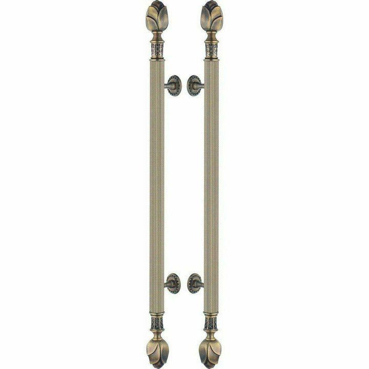 Antique Brass Door Handles -  1200MM - Back-to-Back