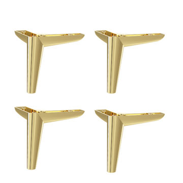 Set of 4 – Retro 14 cm Gold-Plated Plastic Furniture Leg.