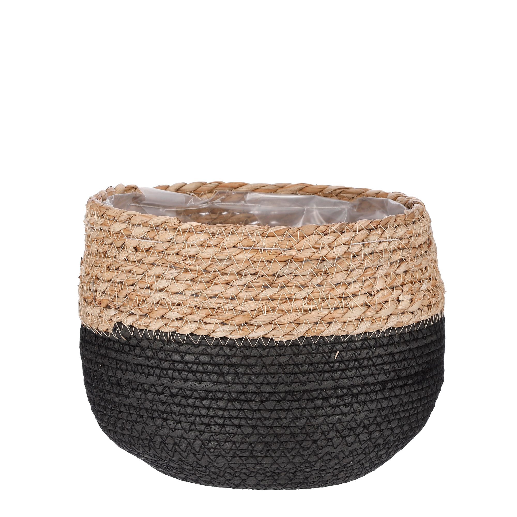 Jorck basket round black - h19xd22cm