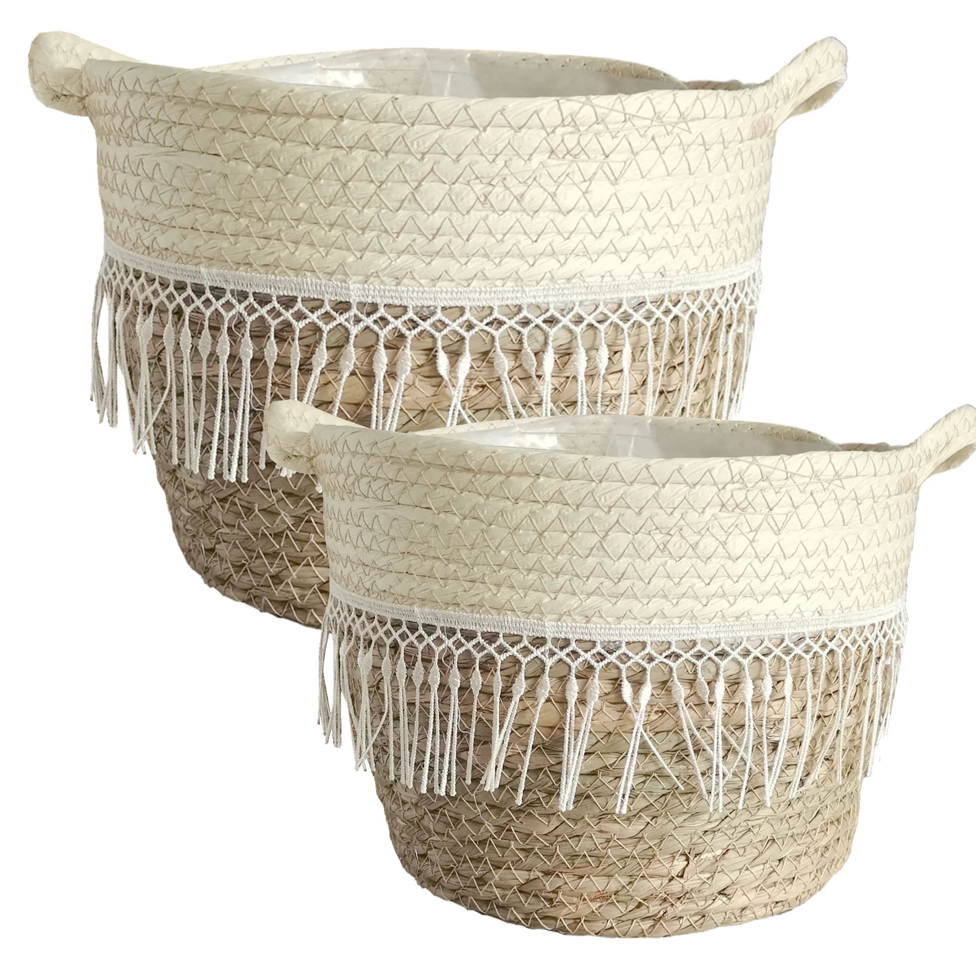 Heartdeco Woven Decorative Flower Plant Basket Set - 2 Piece