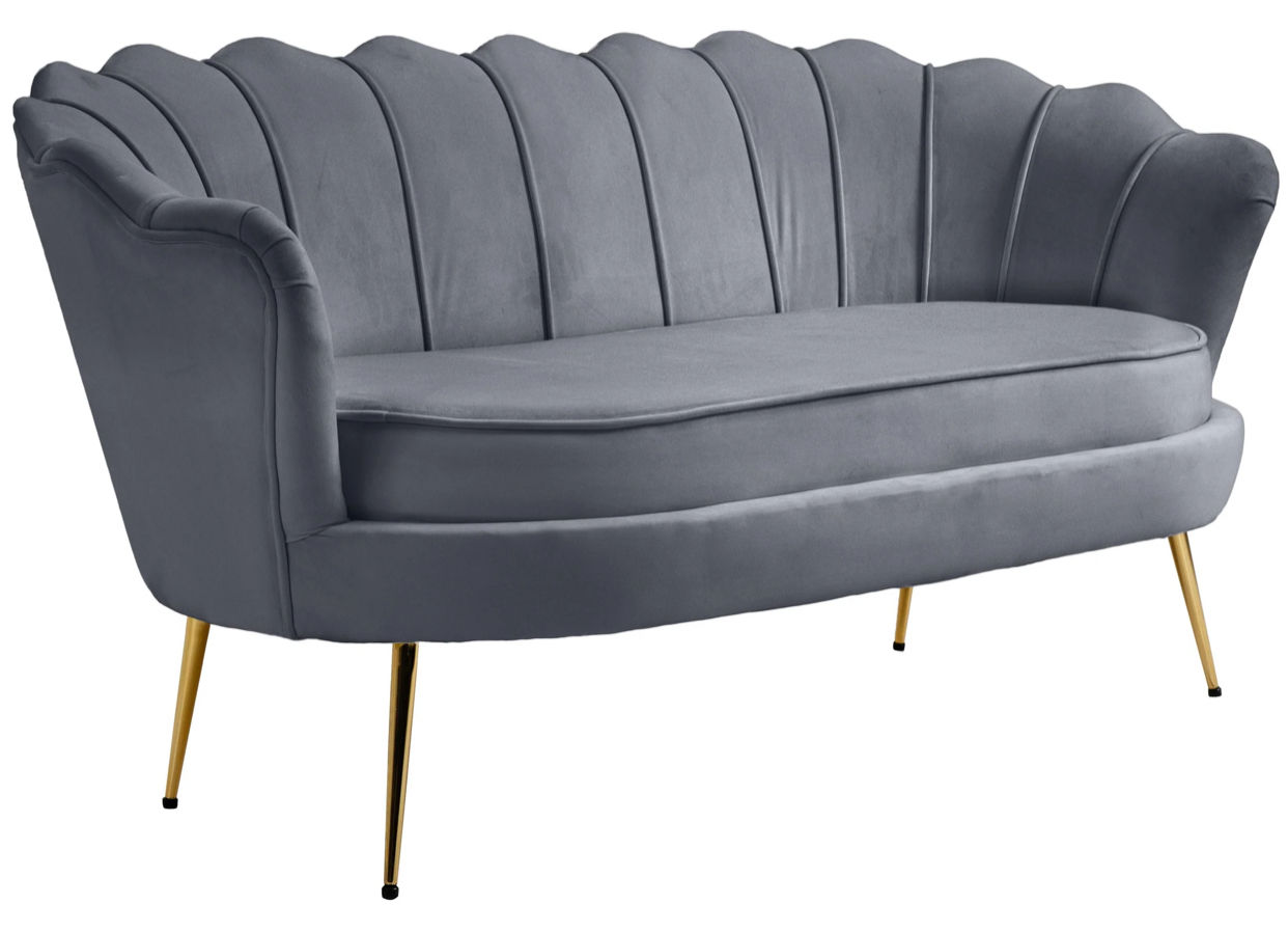 IG Furn - Grey Velvet Tulip Sofa