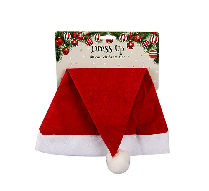 Santa Claus - Christmas Accessories - Felt Hat - 40 cm x 27 cm - 8 Pack