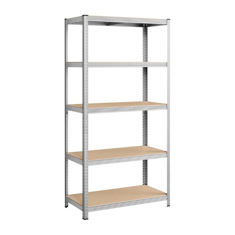 Songmics 5-Tier Steel Shelving Storage Unit, Silver
