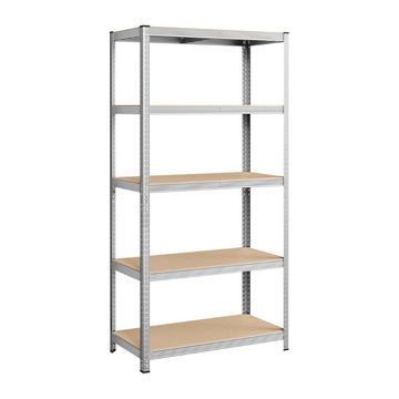 Songmics 5-Tier Steel Shelving Storage Unit, Silver