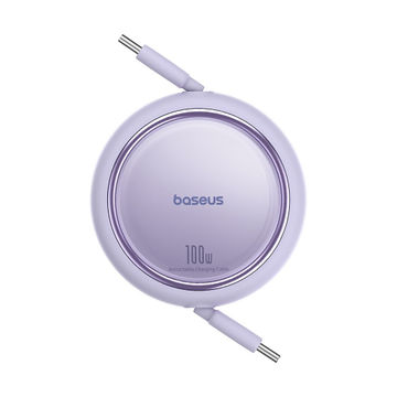 Baseus Free2Draw Mini Retractable Charging Cable Type-C to Type-C 100W 1m - Nebula Purple