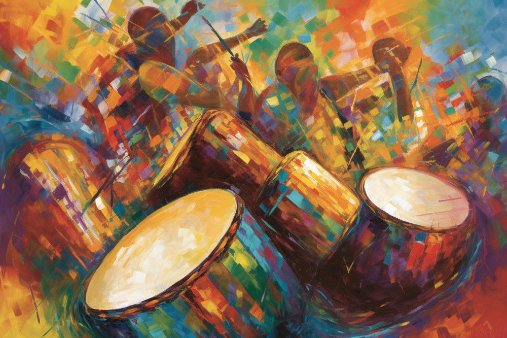 Canvas Wall Art - Rhythmic Tales By Chromatic Rhythms Abstract - A1676 - [120 x 80 cm]