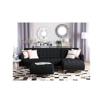 Corner Unit Sleeper Couch – Black Tapestry – Ottoman included