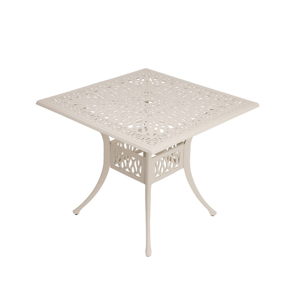 Elizabeth Aluminium Patio Table / Garden Table / Outdoor Dining Table - 90cm x 90cm Square   - SAND