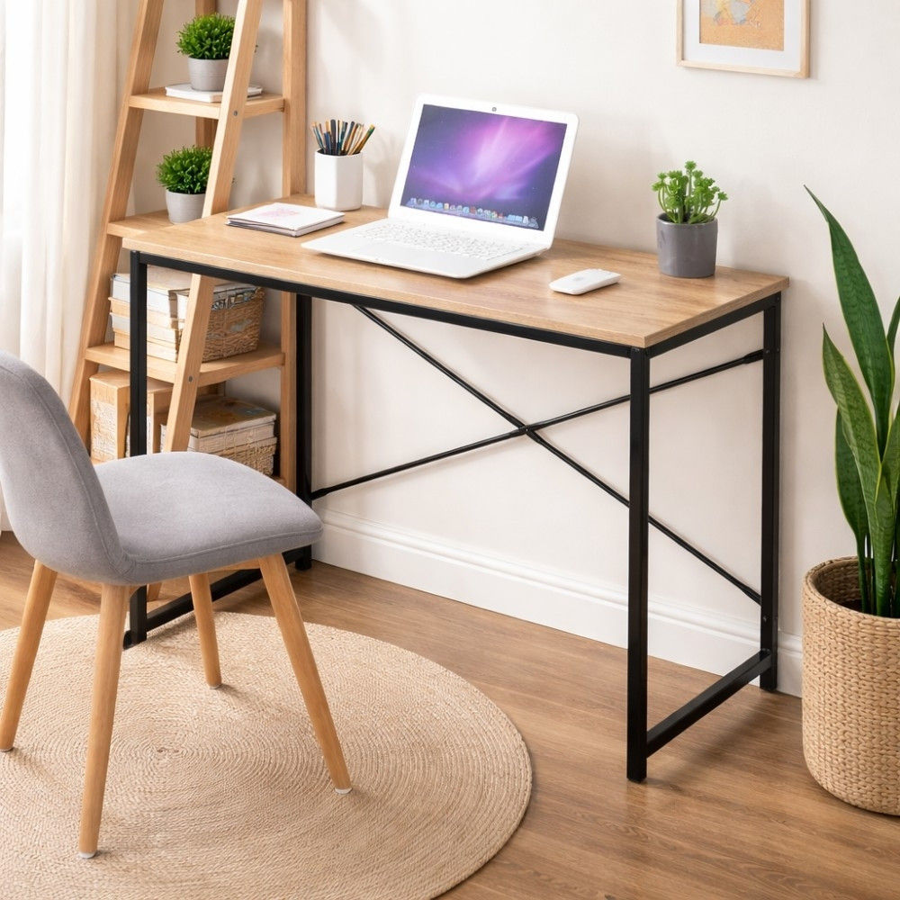 Bragg Essential Student Office Laptop Desk, Oak & Black