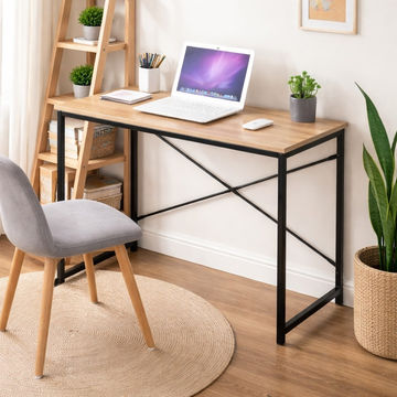 Bragg Essential Student Office Laptop Desk, Oak & Black