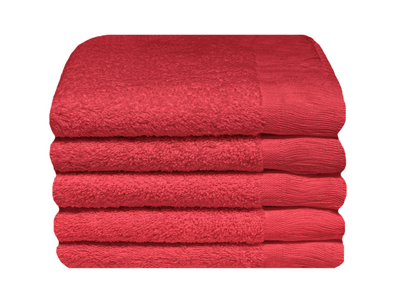 Plush 380 GSM 30x50cms Terry Fringe Guest Towel - Racing Red (05 Piece Pack)