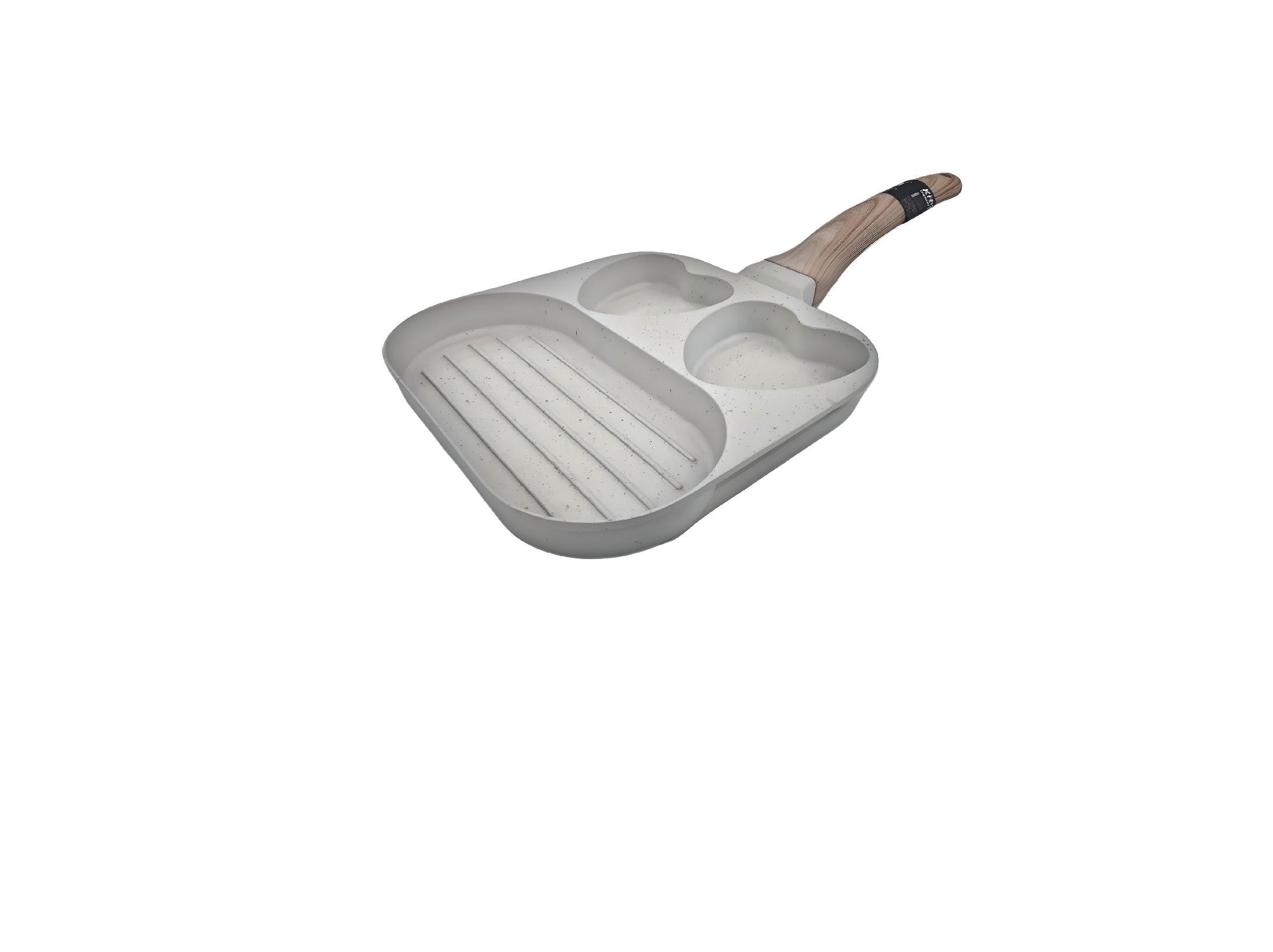 Breakfast frying pan with multiple compartments