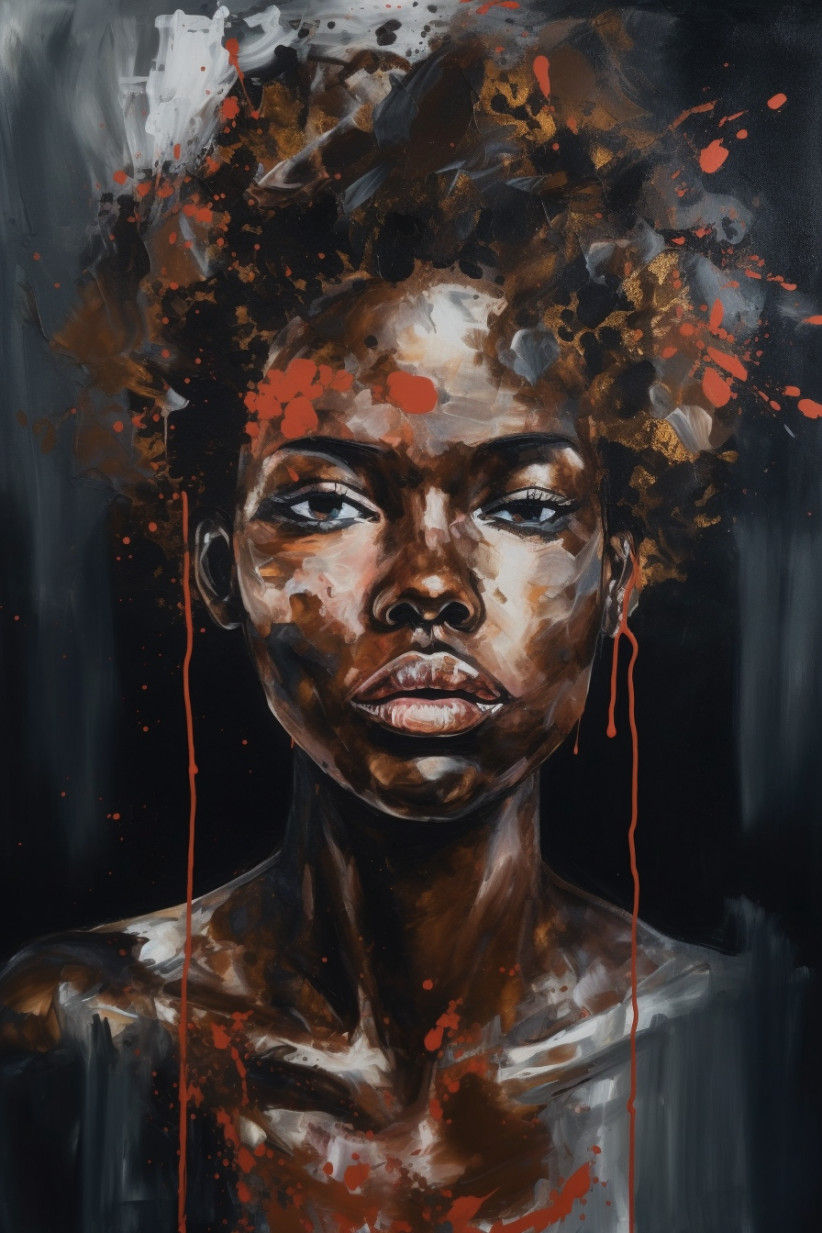 Canvas Wall Art - Abstract Portrait Showcases Stunning Beauty - A1508 - [120 x 80 cm]