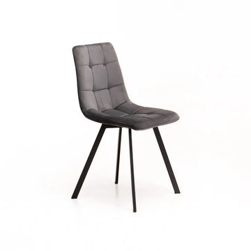 Vividitto - Brag velvet Dining Chair - Grey