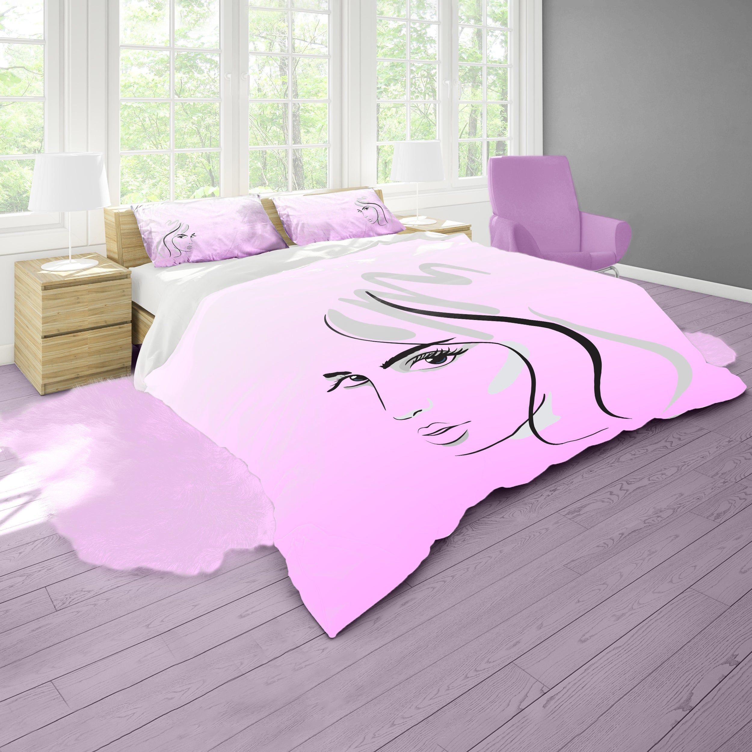 Lady in Line Art Duvet Cover Set Double | LEROY MERLIN South Africa