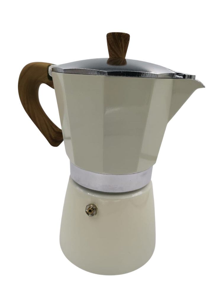 Momoka Momoka Italian Moka Espresso Pot - White 6 Cup Coffee Maker (White)