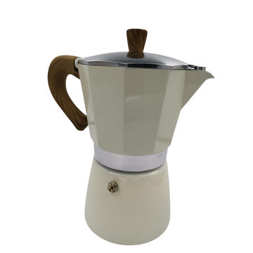 Momoka Momoka Italian Moka Espresso Pot - White 6 Cup Coffee Maker (White)